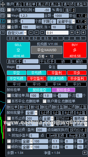 面板界面